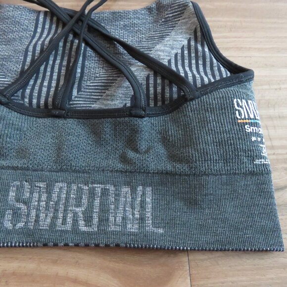 SMARTWOOL Merino Intraknit Strappy Bra in Black Heather Gorpcore - Size M - Picture 14 of 15